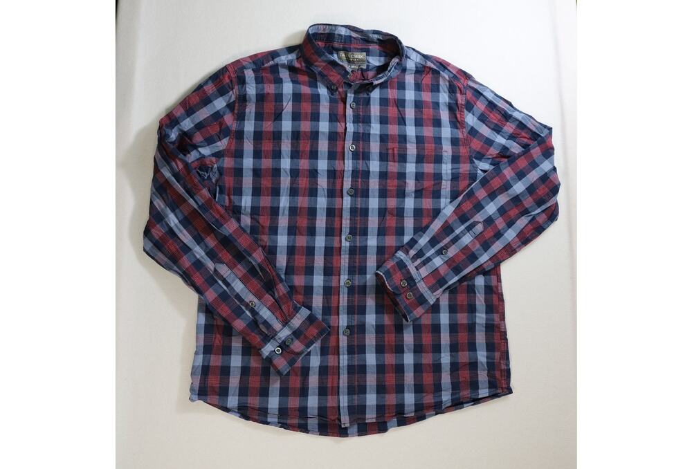 Falls Creek Plaid Stretch Button Down Shirt L